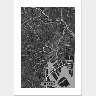 Tokyo black and white map Posters and Art